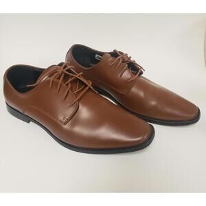 Joseph Abboud Brown Faux Leather Lace-Up Men's Oxford Shoes, Sz 11.5